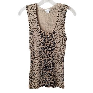 Vintage Cache Leopard Print Sleeveless Knit Top